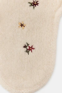 EMBROIDERED EARFLAP KNIT HAT