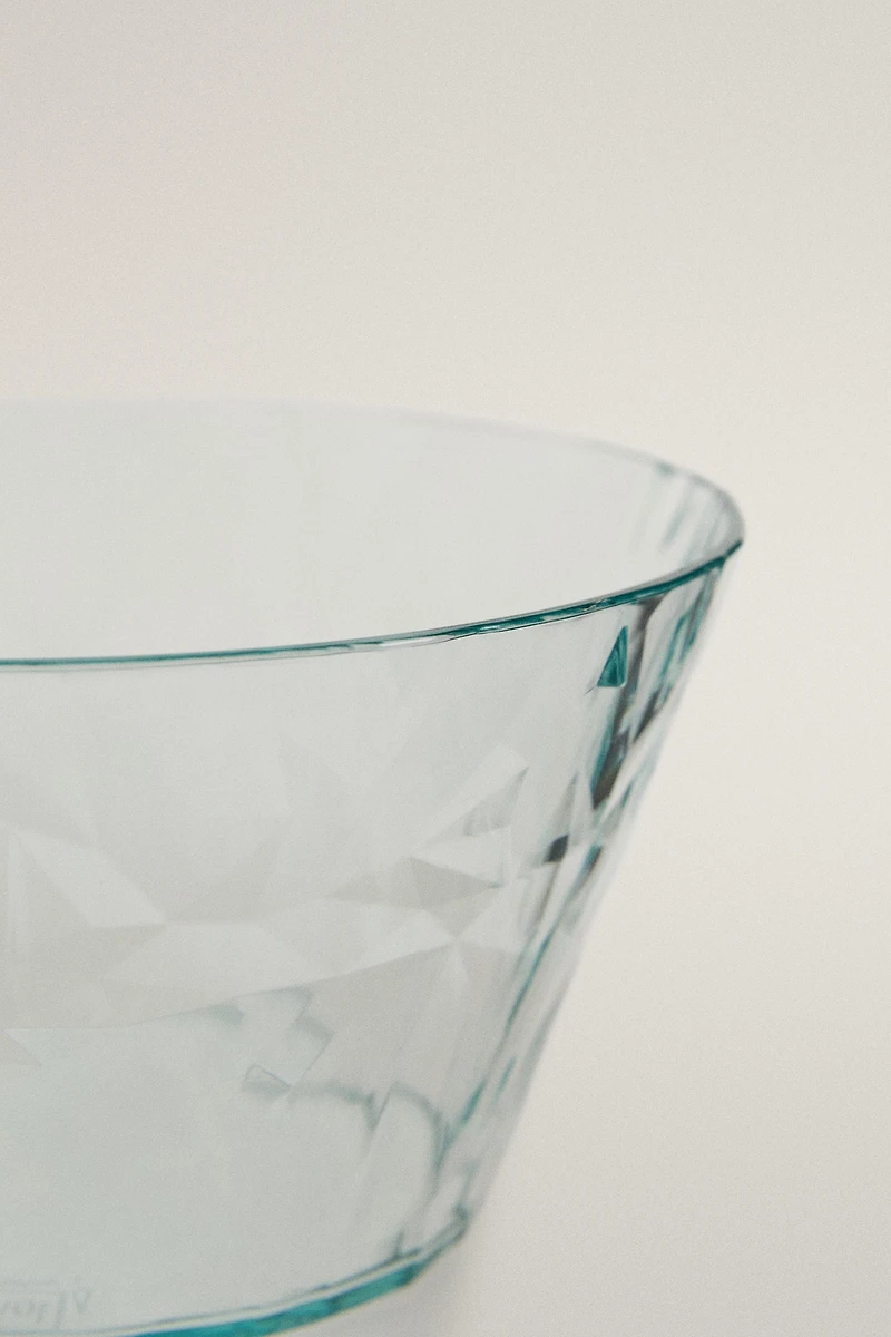 ACRYLIC BOWL WITH RAISED DIAMOND DESIGN