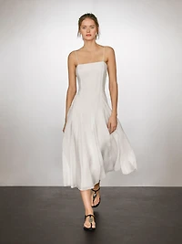 Robe midi bretelles fluide
