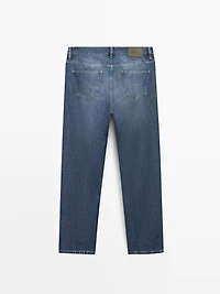 Lightweight straight-leg cotton jeans