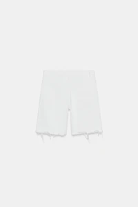 BERMUDA EN JEAN TRF DÉCHIRÉ TAILLE MI-HAUTE