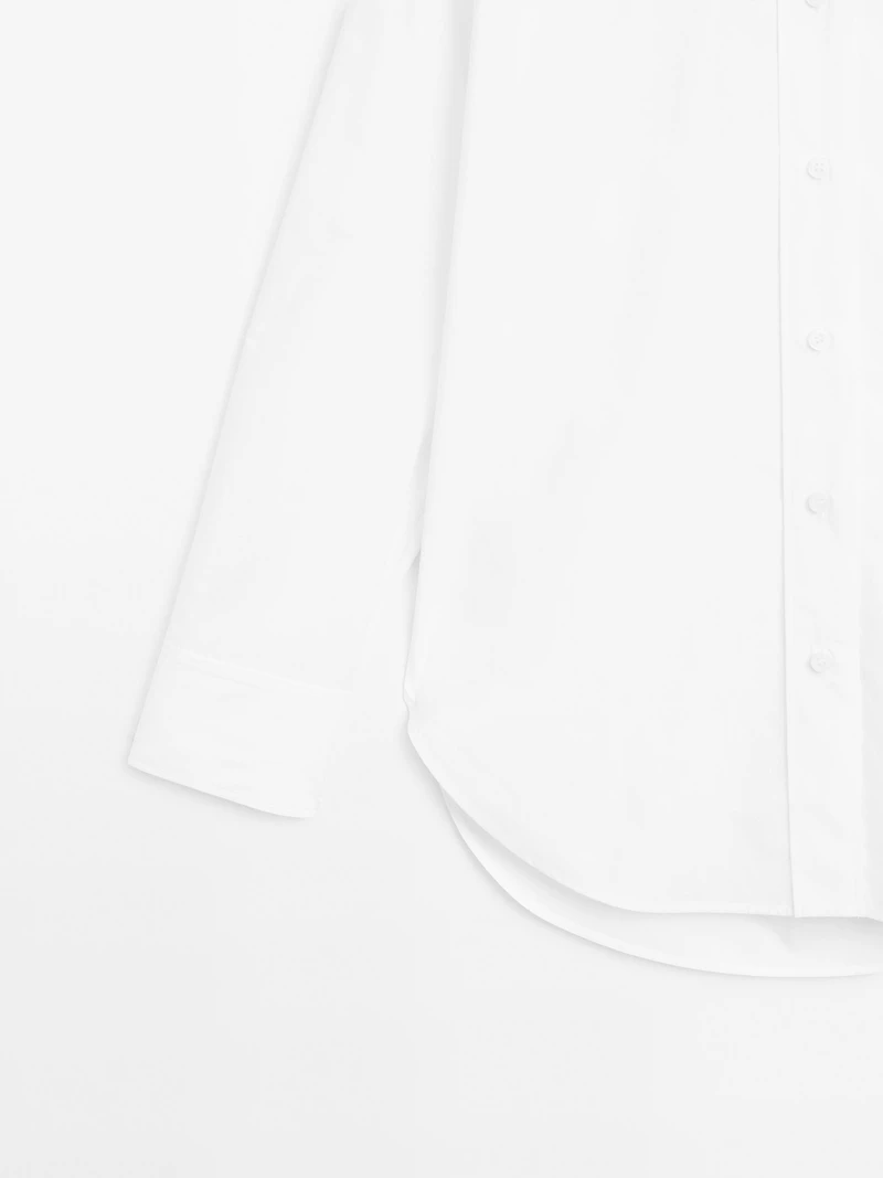 Chemisier long popeline 100 % coton
