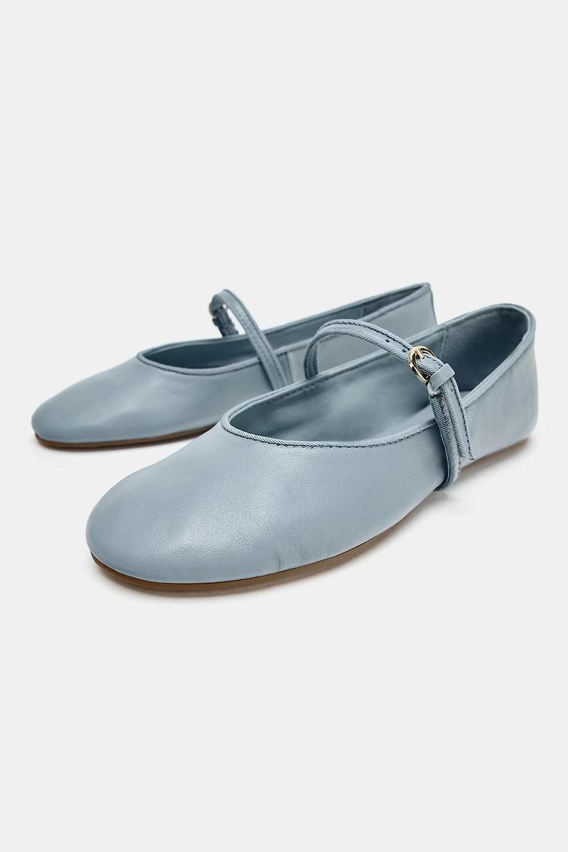 LEATHER BALLET FLATS