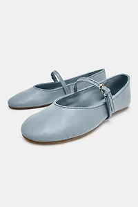 LEATHER BALLET FLATS