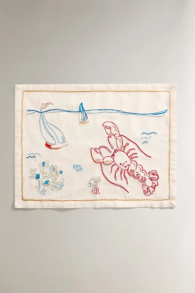 SET DE TABLE BRODERIE LANGOUSTE