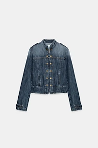 TRF DENIM JACKET WITH BUTTONS AND TABS