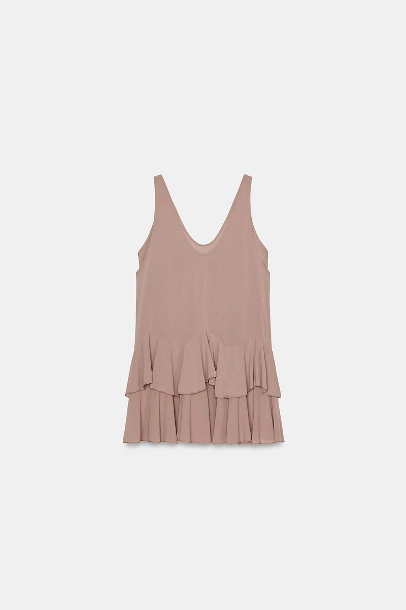 RUFFLED SHORT DRESS