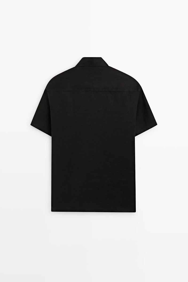 Chemise regular fit à manches courtes 100 % lin