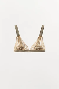 EMBROIDERED SATIN EFFECT COMBINATION BRA