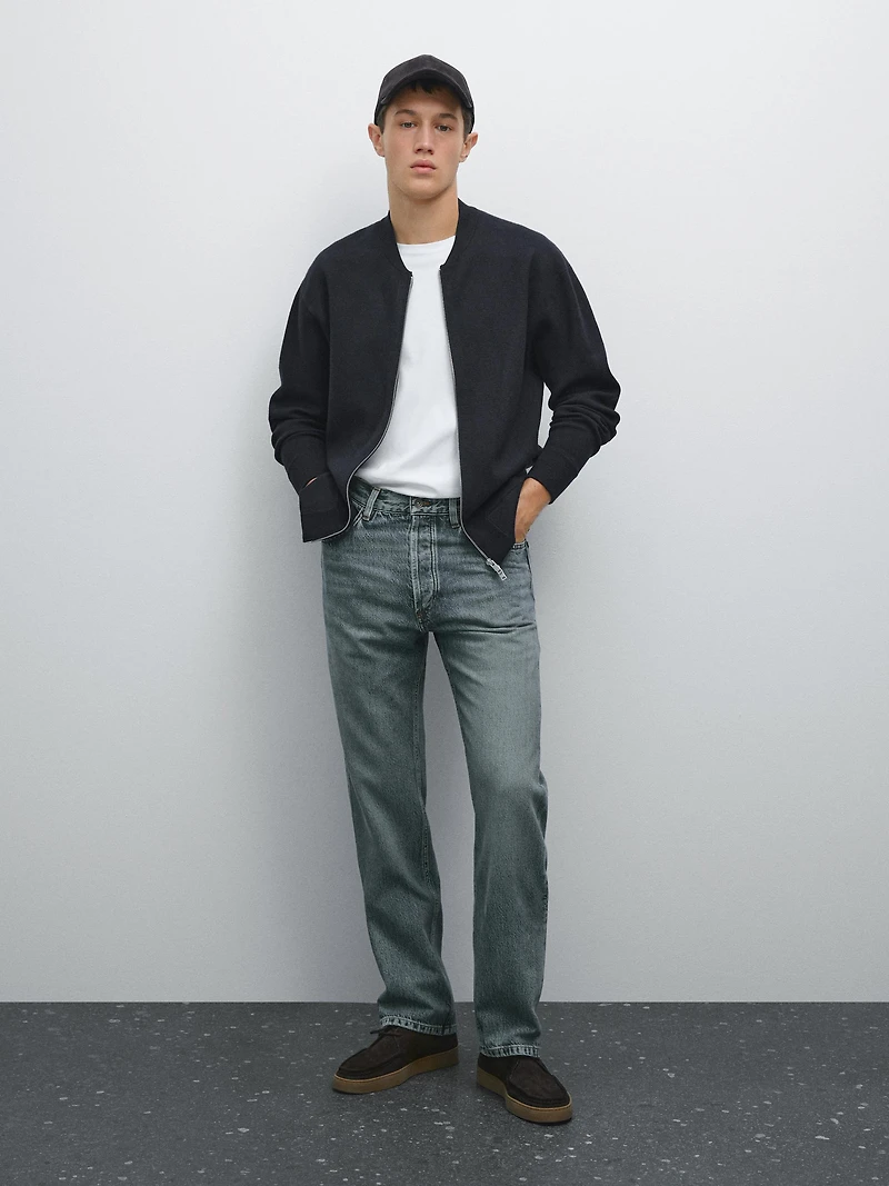 Cardigan style bomber