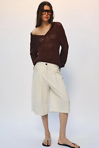 SHORT À RAYURES ET PINCES ZW COLLECTION