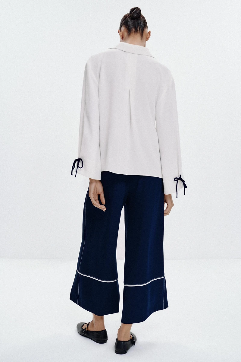 TOPSTITCHED CULOTTES