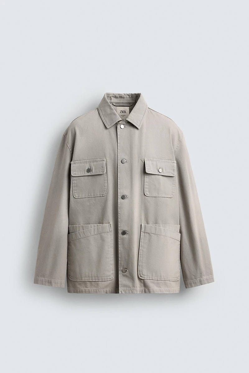 RELAXED FIT WASHED POCKET JACKET