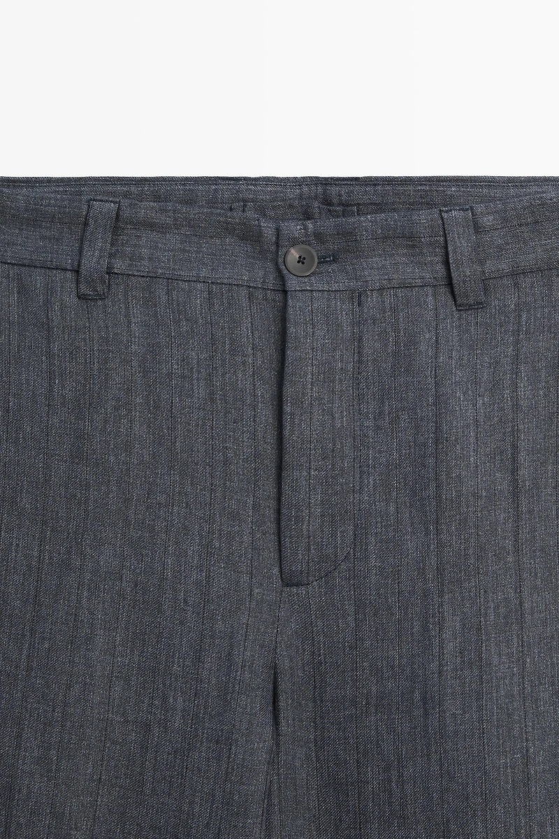 100% linen striped pants