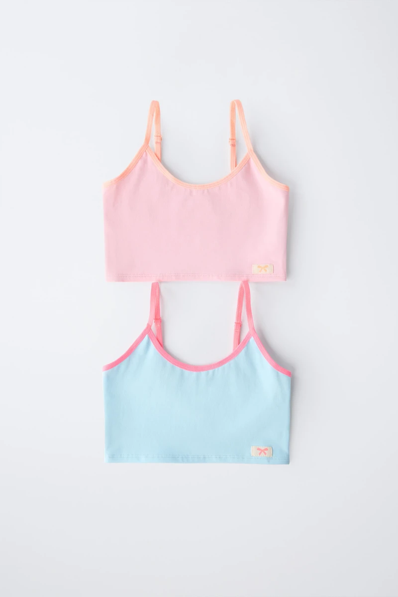 AGES 9-14/ TWO-PACK OF NEON TRIM TOPS