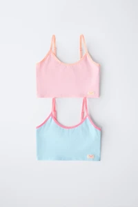 AGES 9-14/ TWO-PACK OF NEON TRIM TOPS