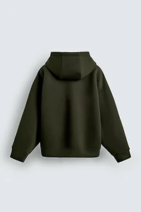 NEOPRENE EFFECT HOODIE SWEATSHIRT