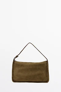 Split suede leather crossbody bag