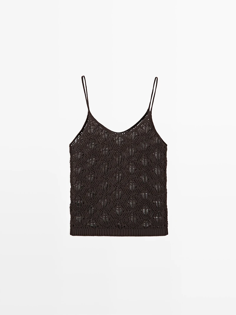 Strappy top with openwork detail