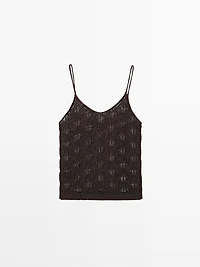 Strappy top with openwork detail