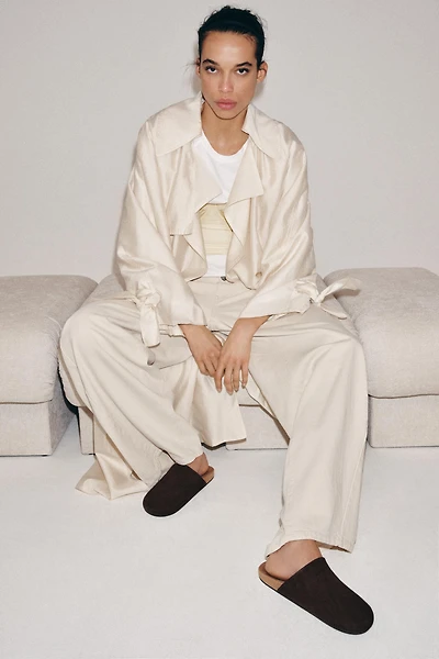 LEATHER FLAT MULES