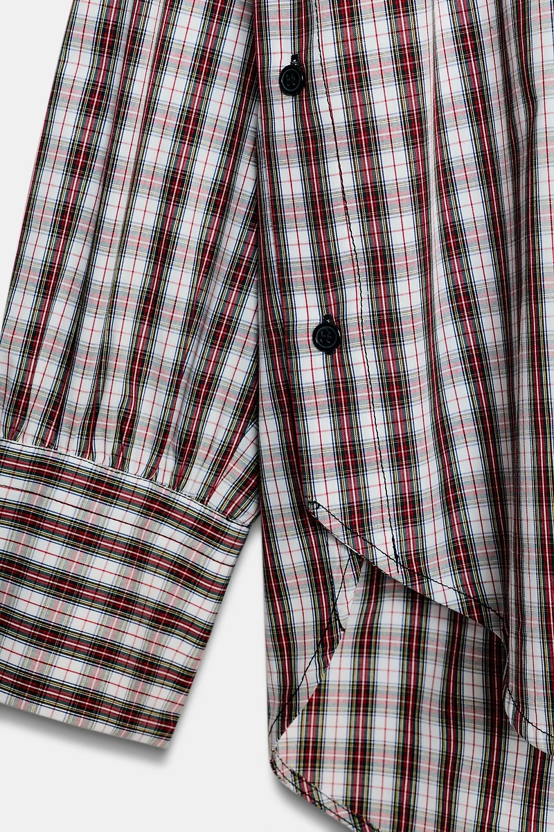 ZW COLLECTION OVERSIZED PLAID SHIRT