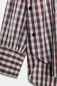 ZW COLLECTION OVERSIZED PLAID SHIRT