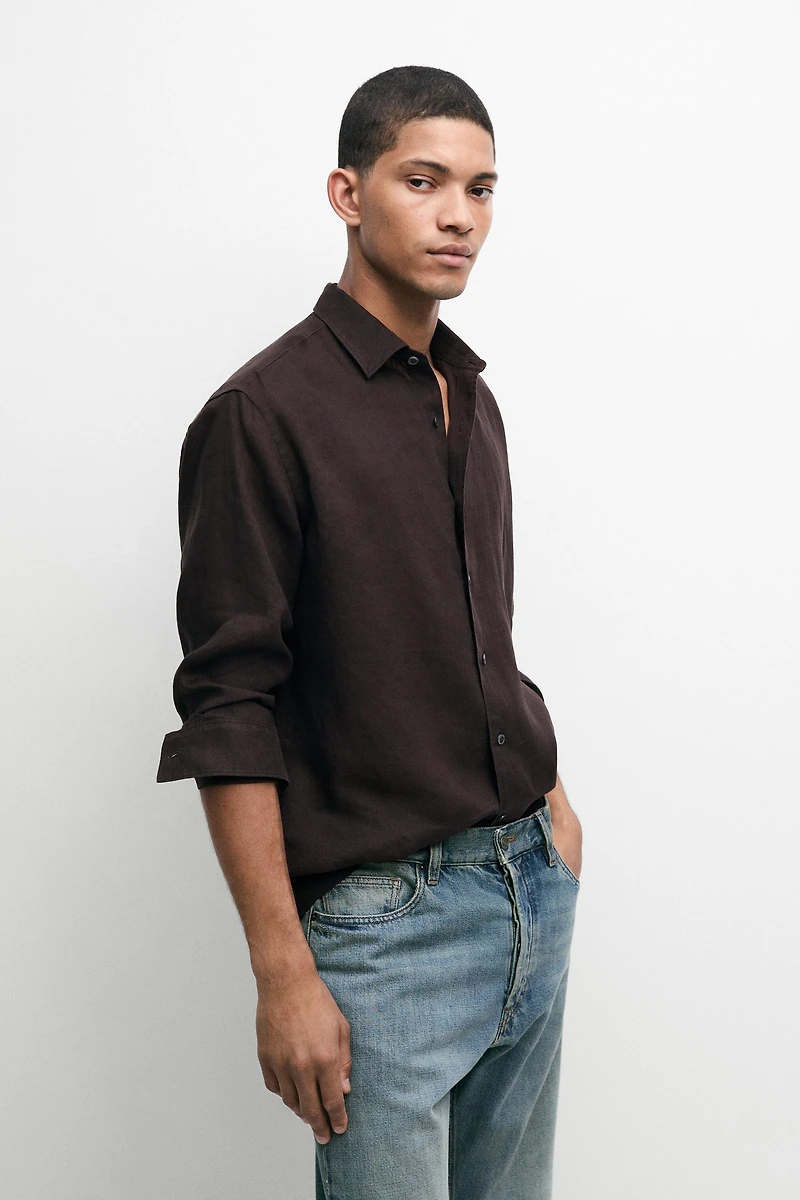 100% linen regular fit shirt