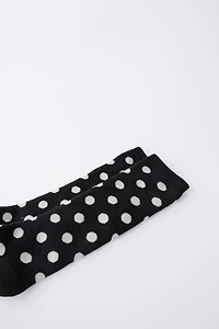THERMAL POLKA DOT KNEE SOCKS