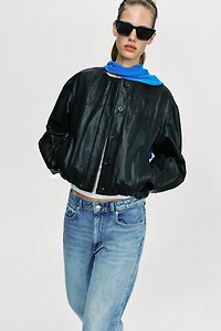 BLOUSON BALLON EN MATIÈRE SYNTHÉTIQUE