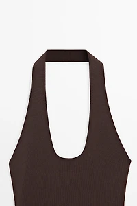Top maille encolure américaine