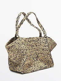 Tote bag moyen format 100 % raphia