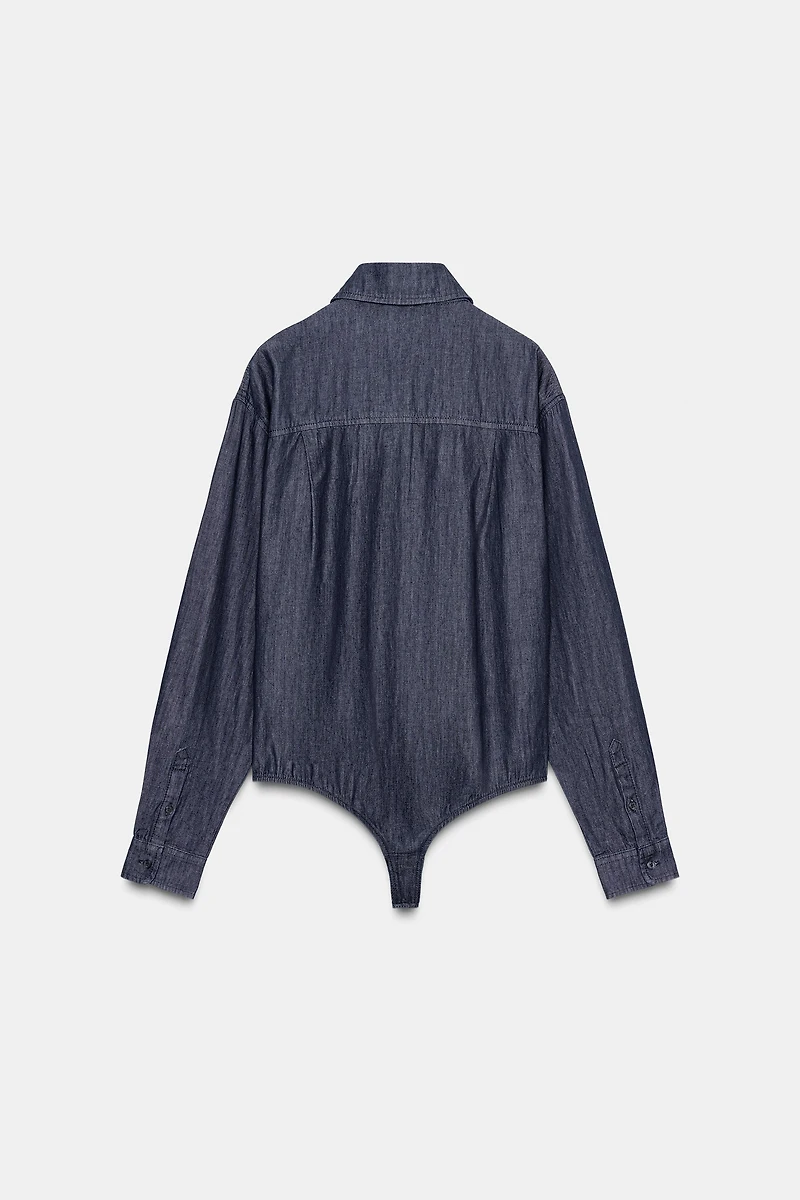 TRF DENIM TIE BODYSUIT