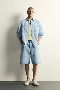 LIGHTWEIGHT WASHED DENIM SHIRT