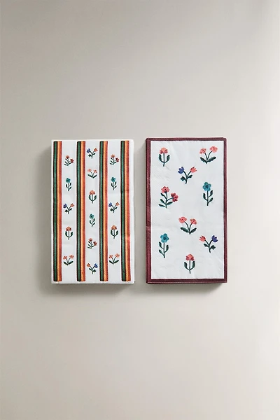 SET OF FLORAL PAPER NAPKINS (SET OF 15)