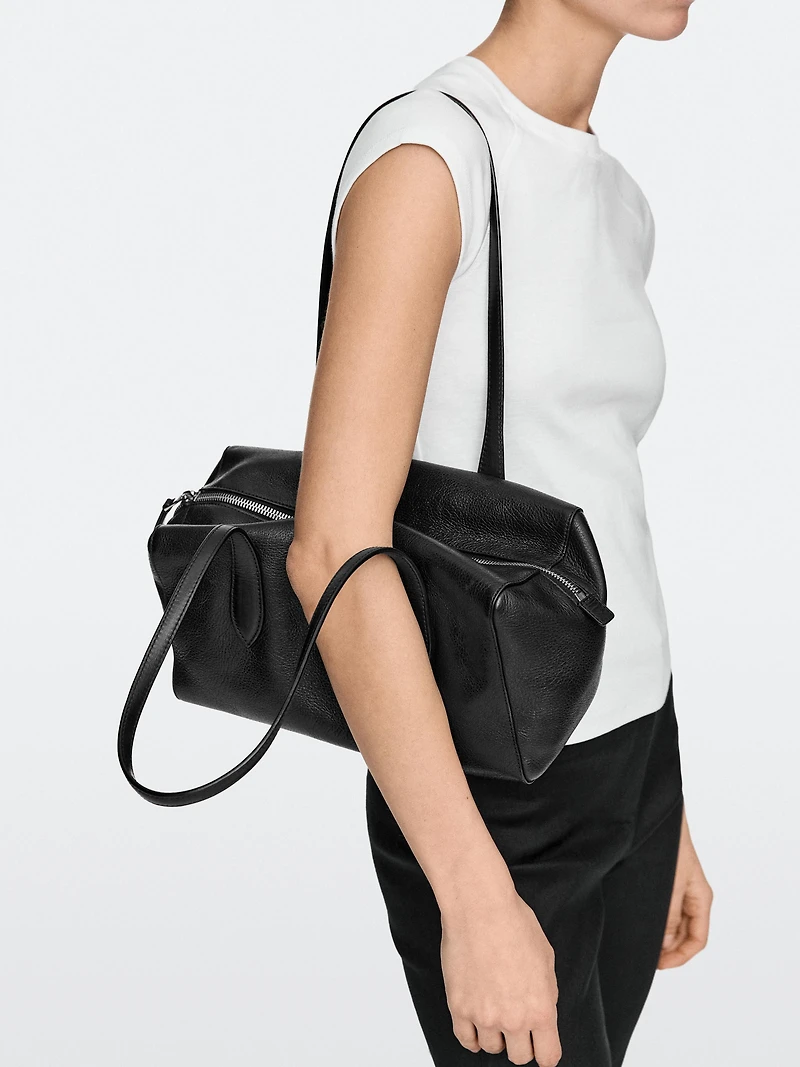 Nappa leather west satchel bag