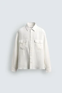 100% LINEN RELAXED FIT SHIRT WITH POCKETS