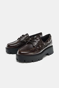 LEATHER PLATFORM LOAFERS