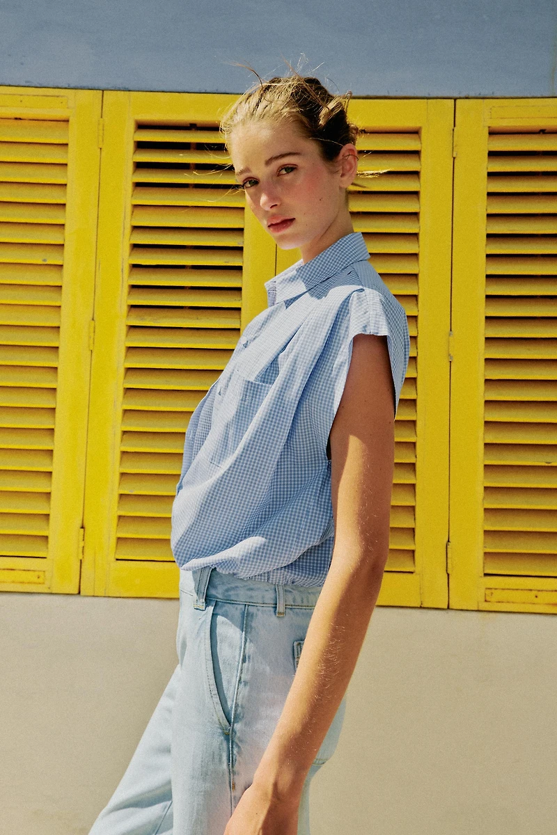 CHEMISE COURTE À CARREAUX VICHY