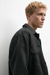 Total look linen overshirt with pockets