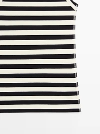 Sleeveless ribbed top with striped detail