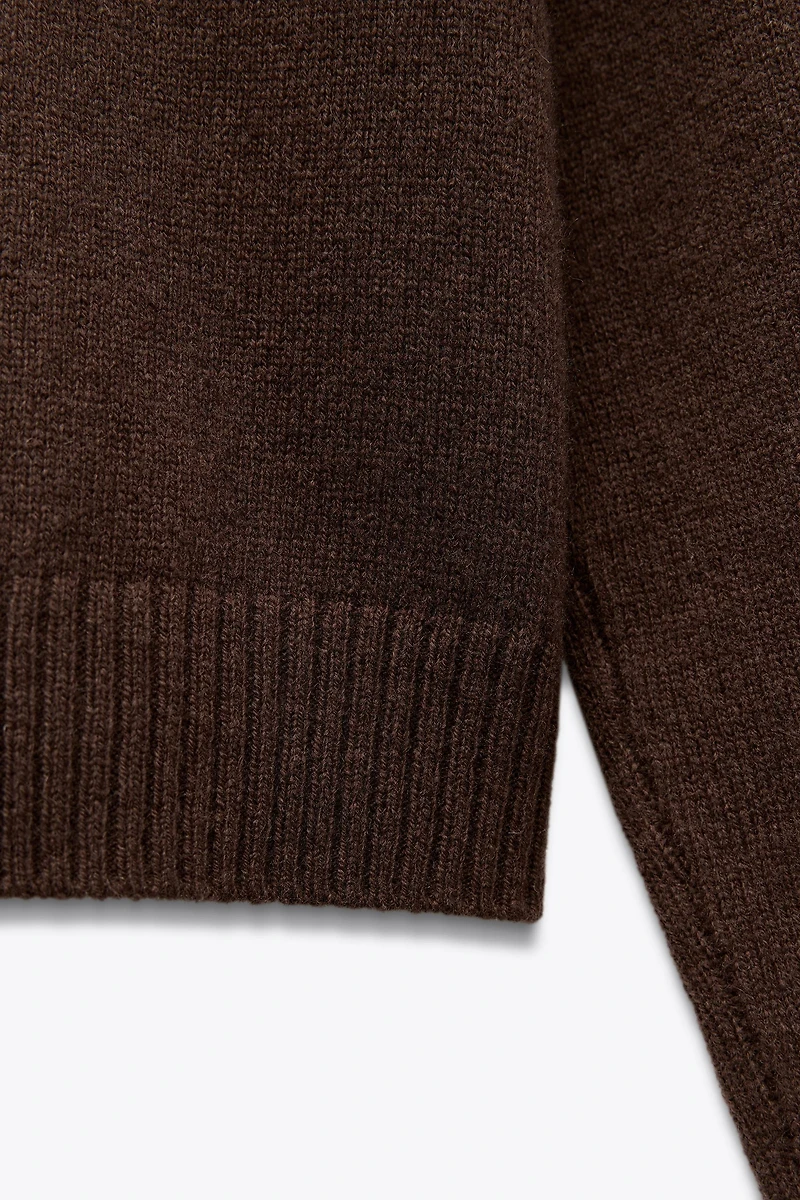 100% WOOL PLAIN KNIT JACKET