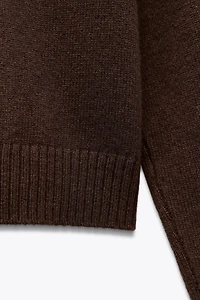 100% WOOL PLAIN KNIT JACKET