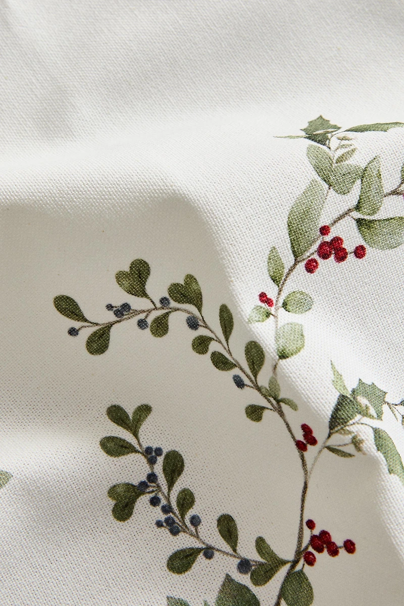 SET OF COTTON CHRISTMAS HOLLY LEAF NAPKINS (SET OF 2)