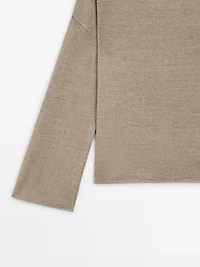 100% linen knit boat neck sweater