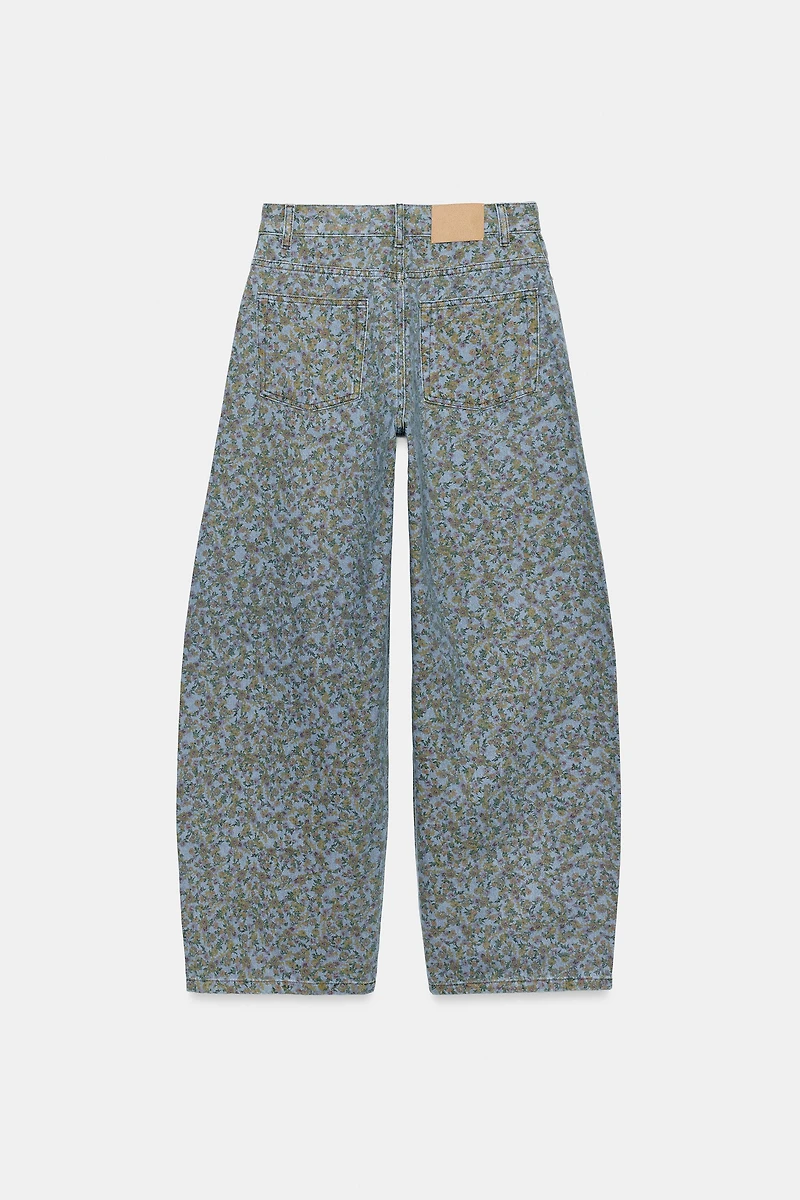 JEAN ZW COLLECTION BARREL TAILLE HAUTE FLEURS
