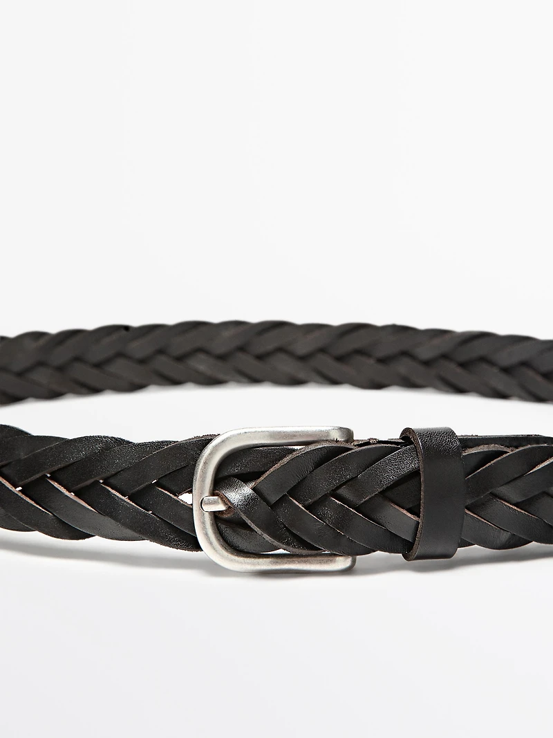 Braided nappa leather belt