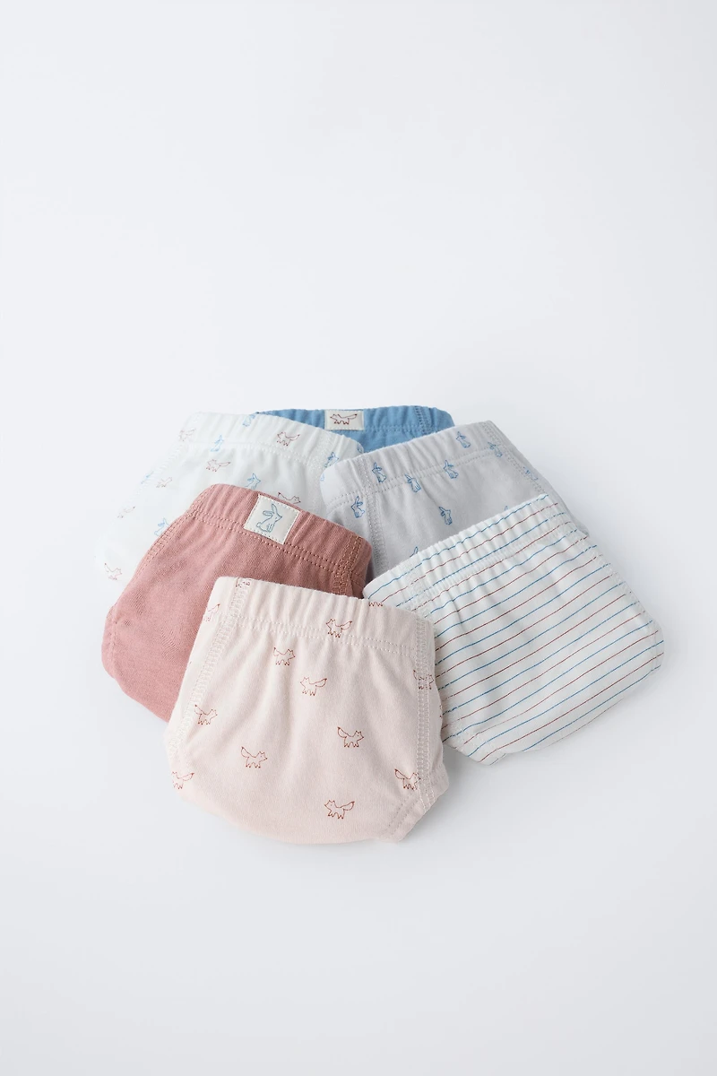 1 1/2-6 ANS/ LOT DE SIX SLIPS ANIMAUX