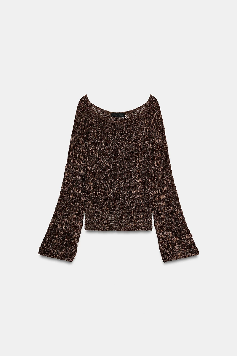 PULL EN MAILLE À ENCOLURE BATEAU