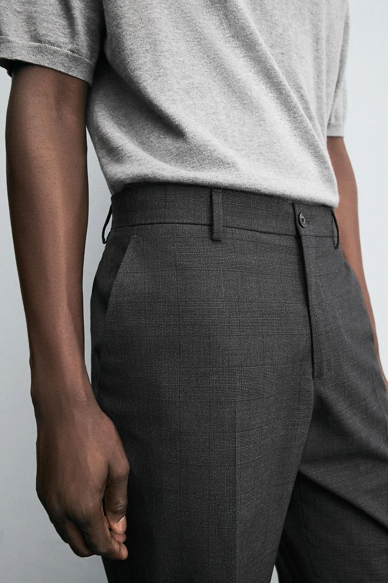 CHECK SUIT PANTS